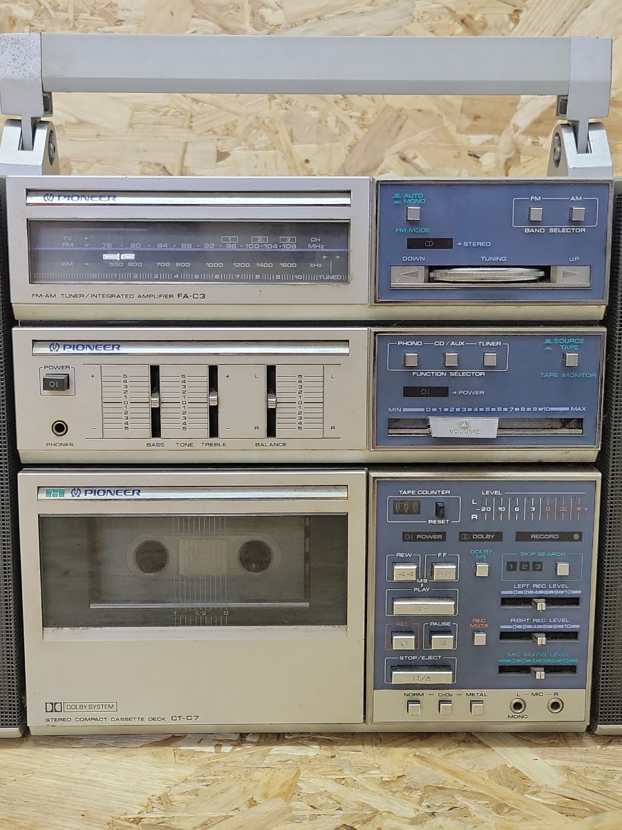 当時物 Pioneer ミニコンポ FA-C3 CT-C7 CS-C7 ラジカセ システム