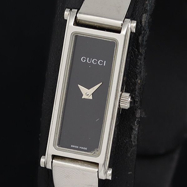 GUCCI 4900L レディース 腕時計 箱付 稼働品 黒 グッチ QZ 黒文字盤 1円 1500L 稼働 良品 レディース GUCCI レディース