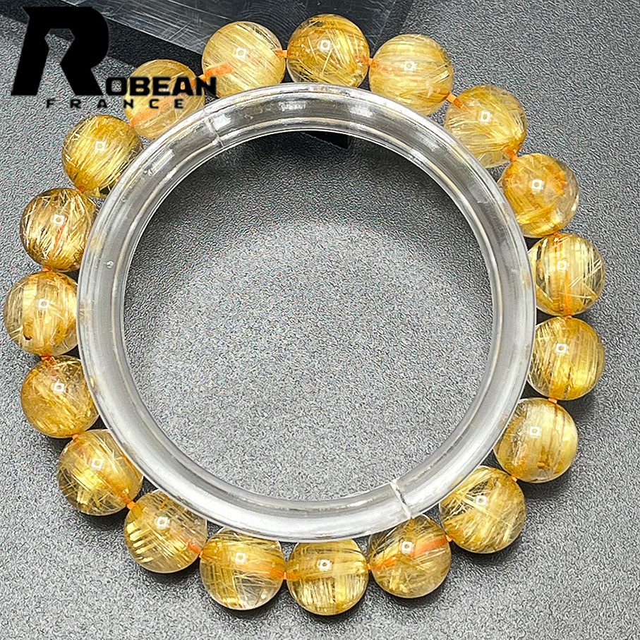 上品 EU製 定価21万円☆ROBEAN・タイチンルチル☆黄金針水晶 金運 幸運