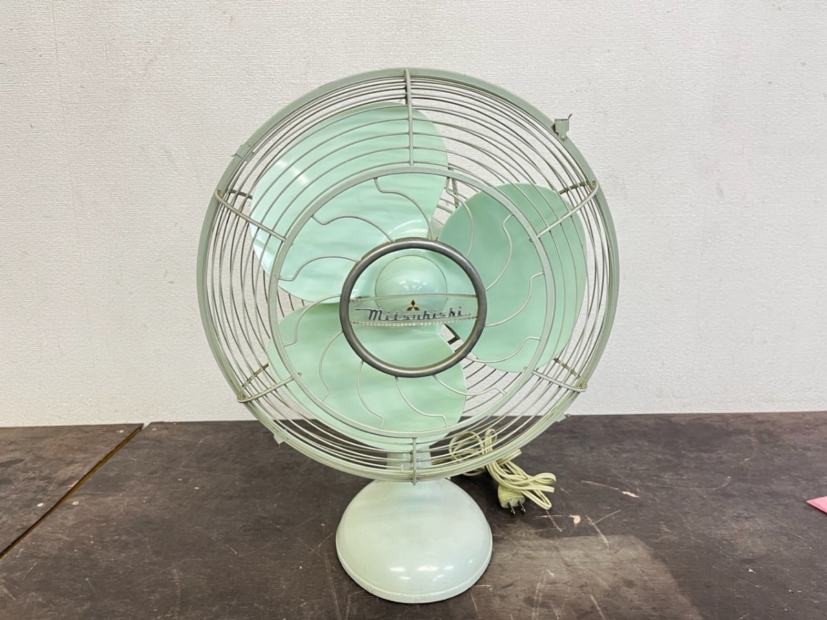 完動品 MITSUBISHI 30cm 3枚羽根 ビンテージ 扇風機 三菱 12インチ  