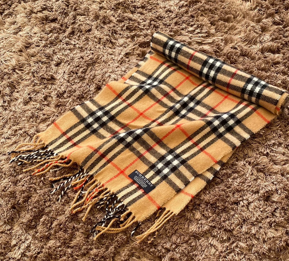 BURBERRY バーバリー マフラー カシミア 100% イングランド製 ベージュ