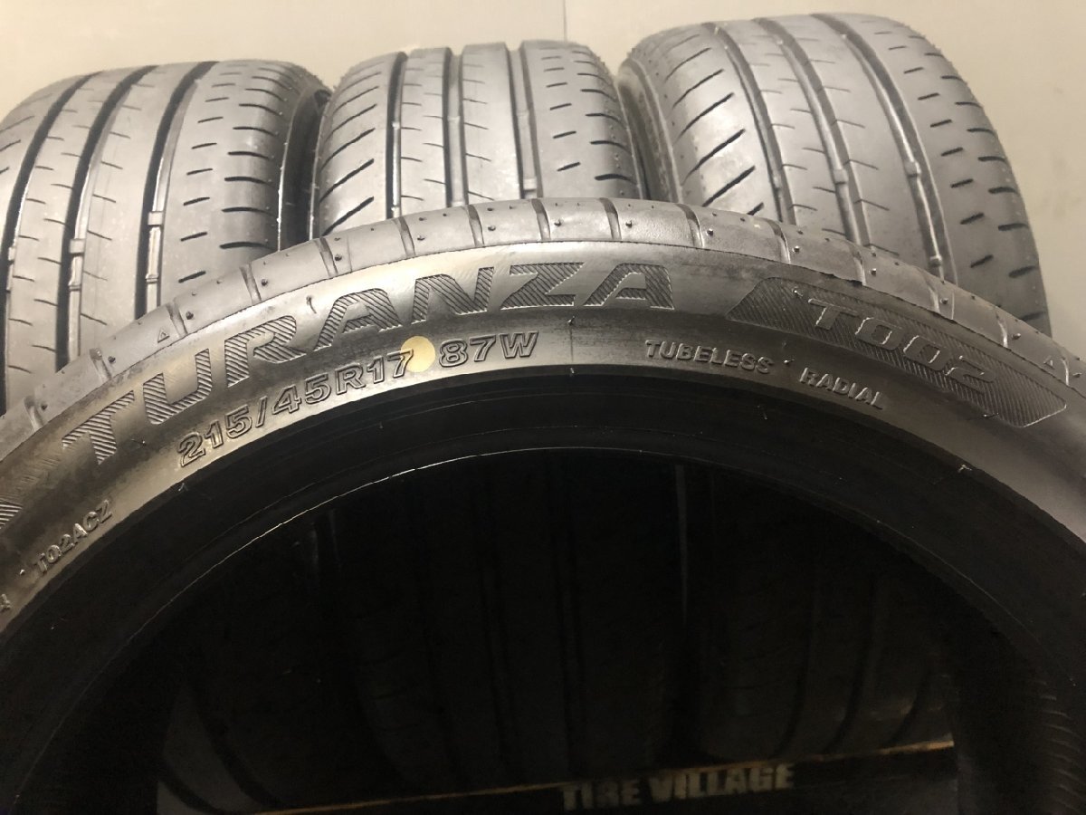 新車外し 22年製 BS BRIDGESTONE TURANZA T002 215/45R17 17インチ 夏