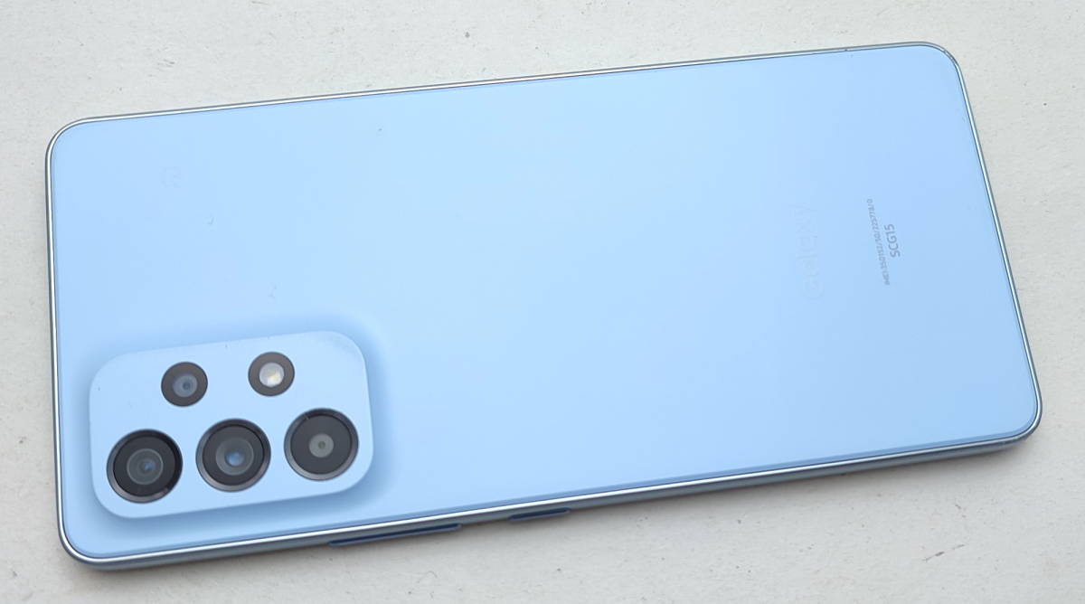 ジャンク Galaxy A53 SCG15 ブルー ◯判定 SIMカード読み込み不良