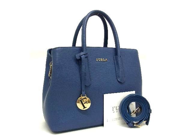 1円 □美品□ FURLA フルラ テッサ レザー 2WAY ハンドバッグ トート 