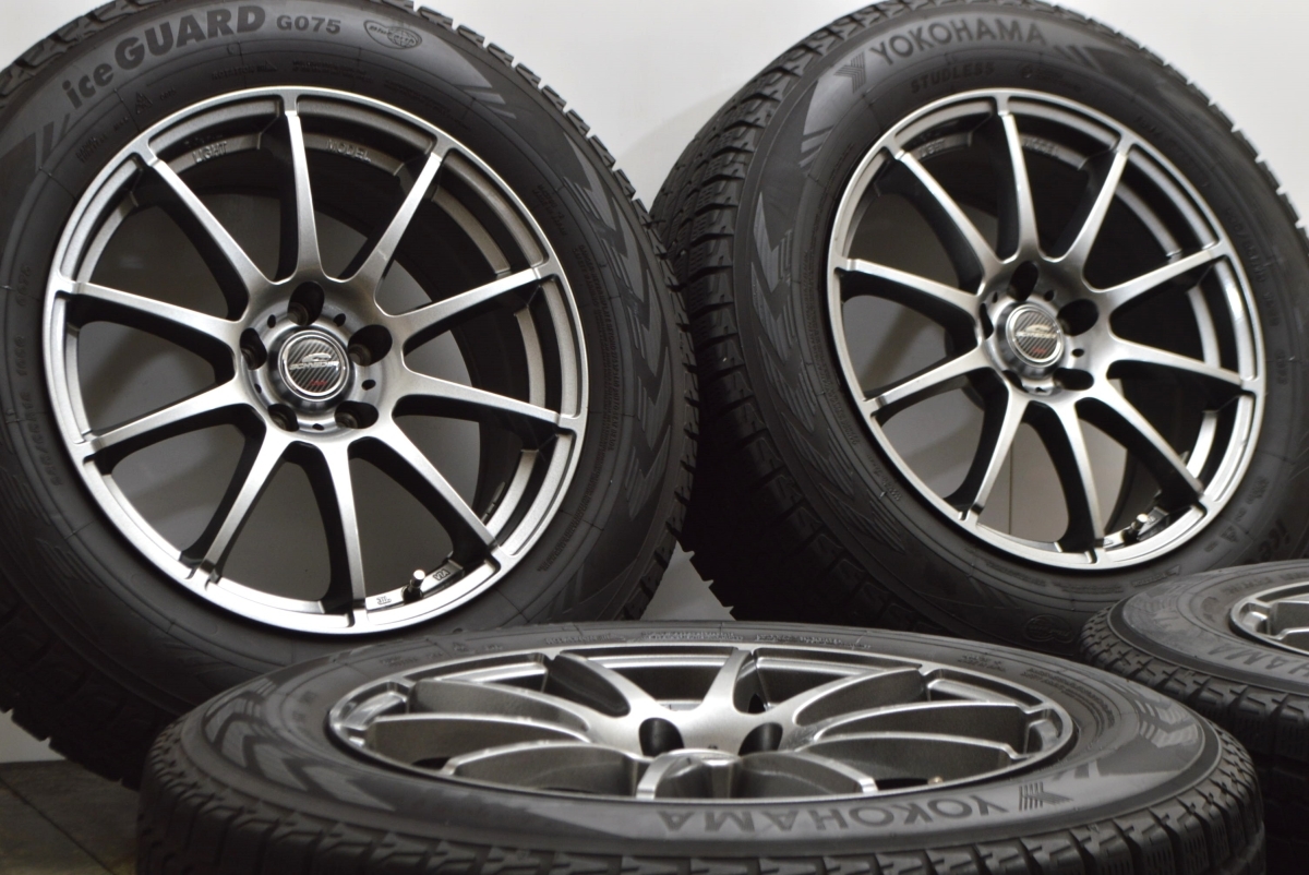 【美品】シュナイダー 18in 8J +35 PCD114.3 ヨコハマ アイスガード G075 235/65R18 レクサス RX ムラーノ 交換用に 即納可能 送料無料 +35 シュナイダー 18インチ 目立った傷や汚れなし☆エーテック Only 公式通販