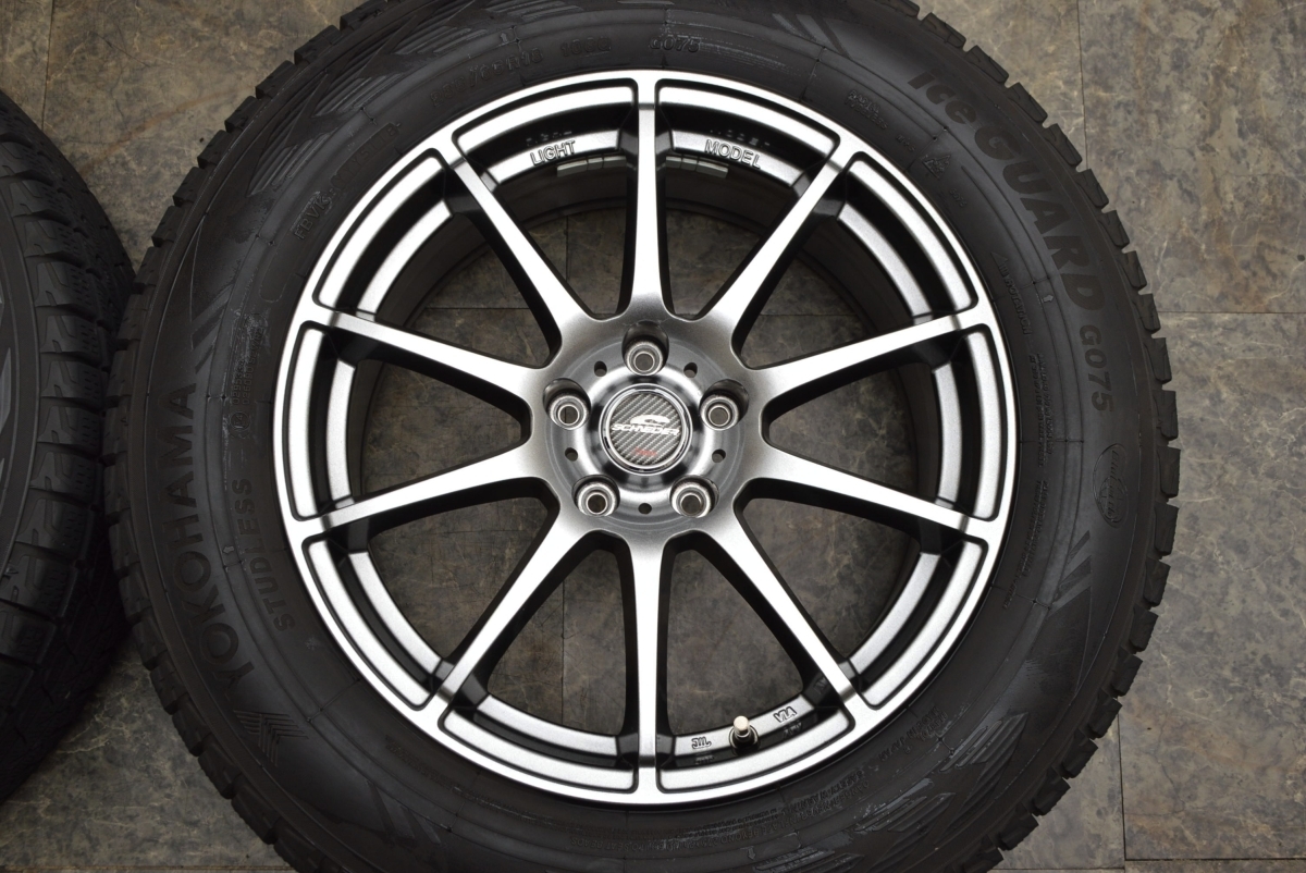 【美品】シュナイダー 18in 8J +35 PCD114.3 ヨコハマ アイスガード G075 235/65R18 レクサス RX ムラーノ 交換用に 即納可能 送料無料 +35 シュナイダー 18インチ 目立った傷や汚れなし☆エーテック Only 公式通販