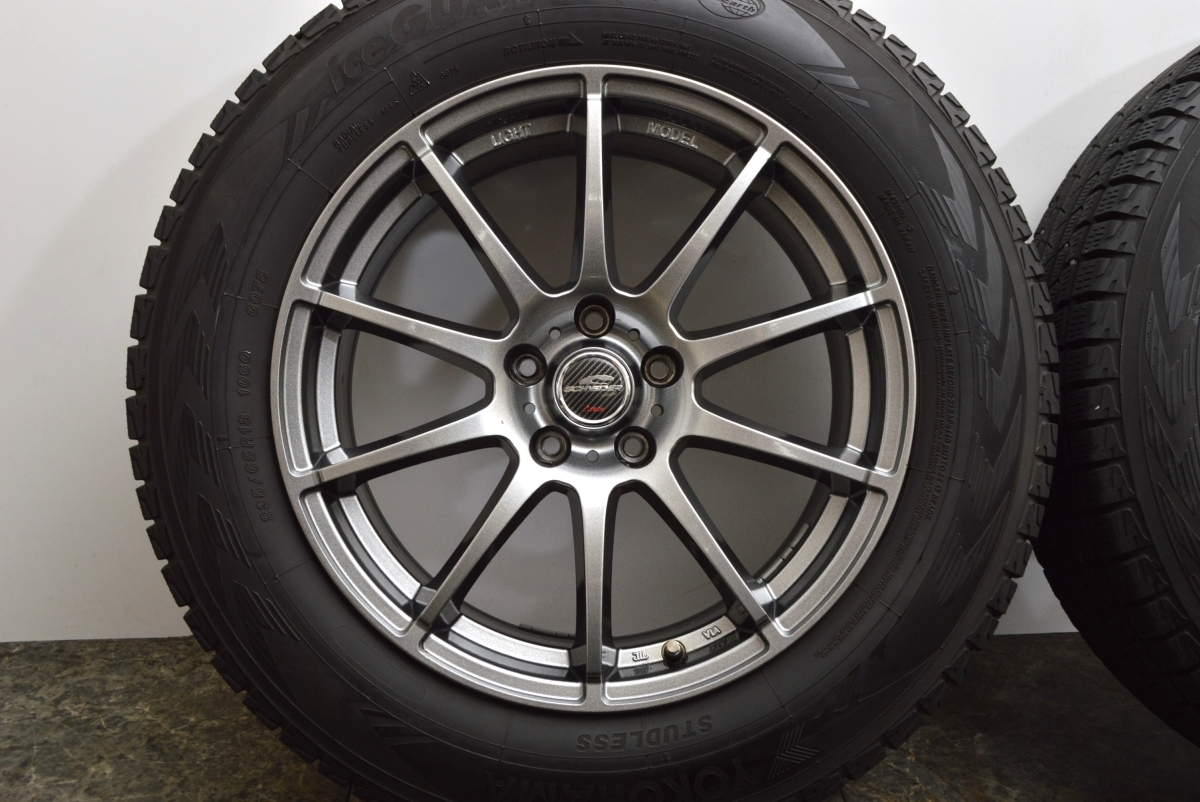 【美品】シュナイダー 18in 8J +35 PCD114.3 ヨコハマ アイスガード G075 235/65R18 レクサス RX ムラーノ 交換用に 即納可能 送料無料 +35 シュナイダー 18インチ 目立った傷や汚れなし☆エーテック Only 公式通販
