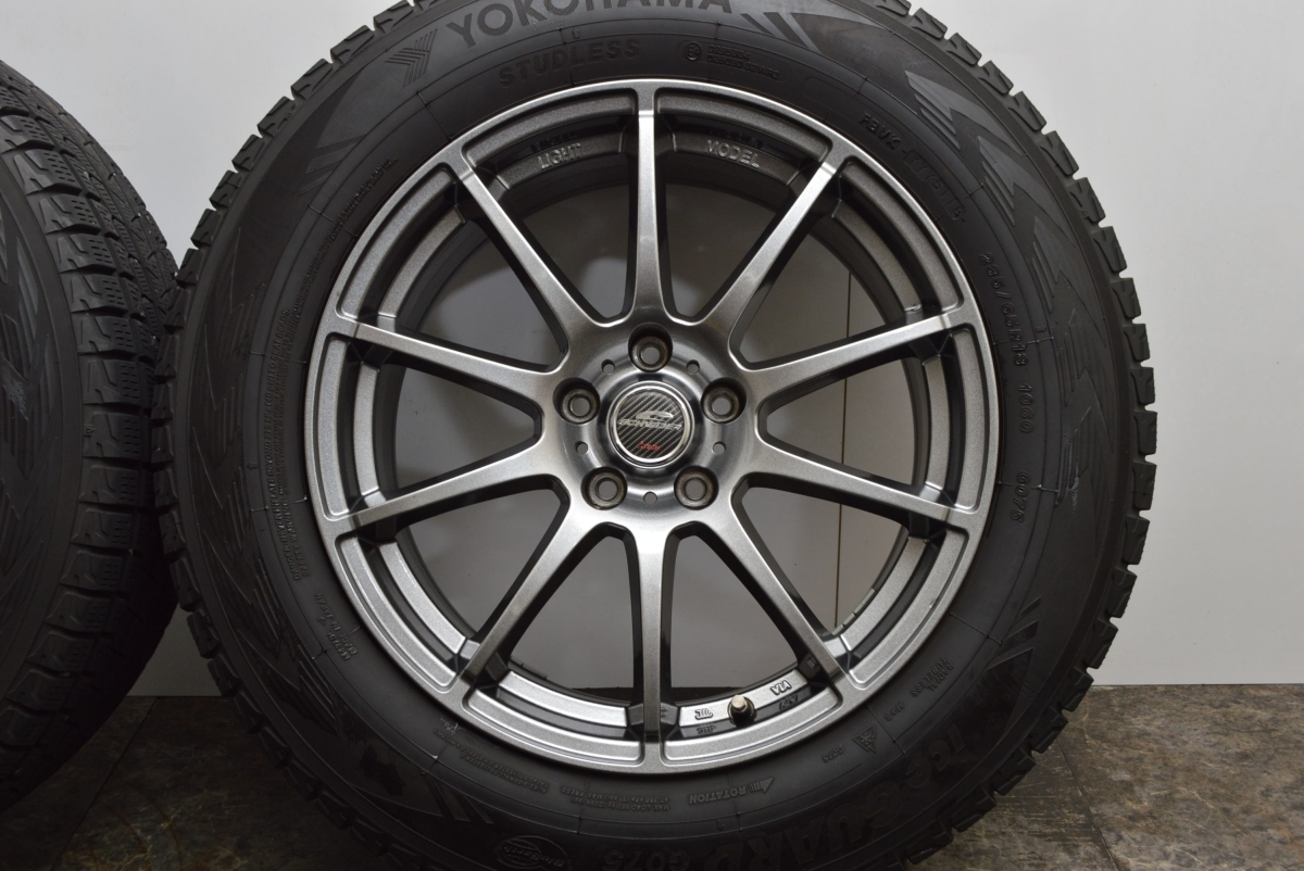 【美品】シュナイダー 18in 8J +35 PCD114.3 ヨコハマ アイスガード G075 235/65R18 レクサス RX ムラーノ 交換用に 即納可能 送料無料 +35 シュナイダー 18インチ 目立った傷や汚れなし☆エーテック Only 公式通販