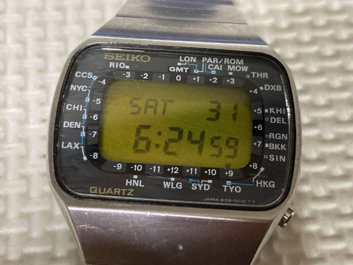 セイコー ワールドタイム M158-5000 ビンテージデジタルウォッチ