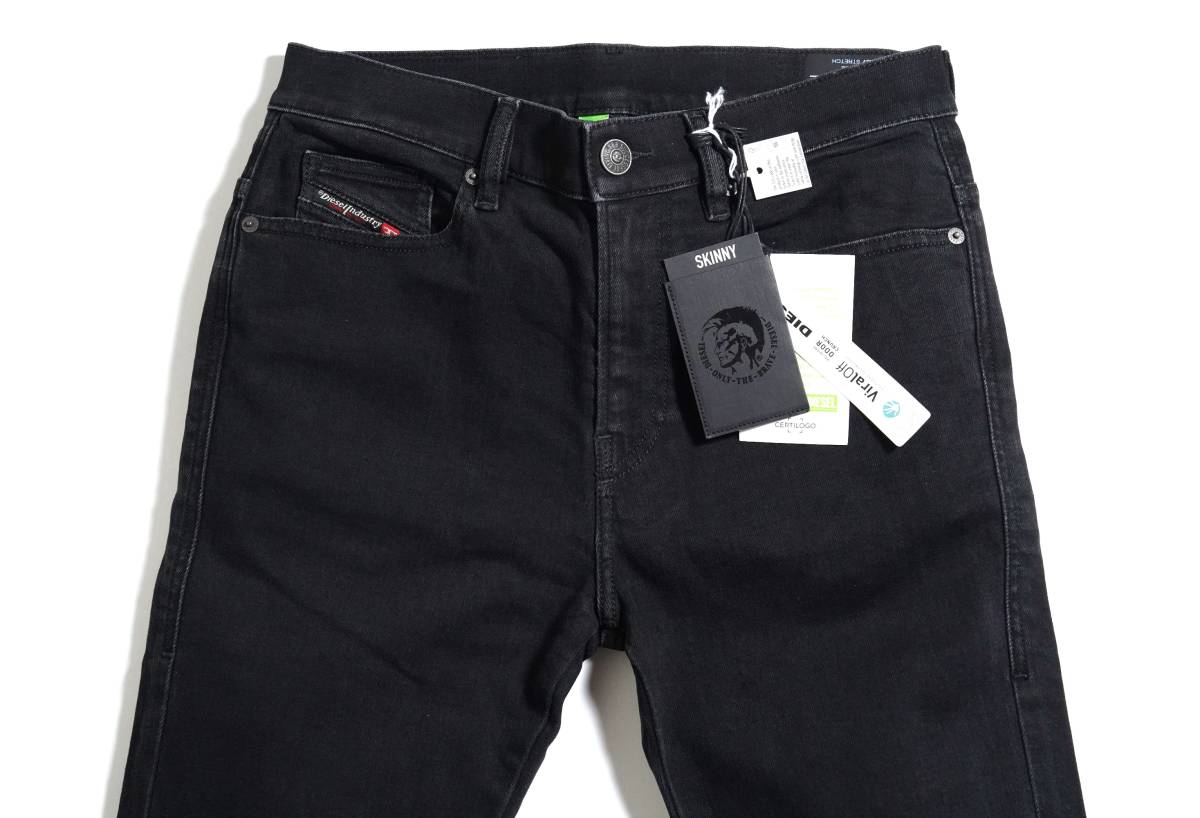 【新品/正規品】定価 3.5万 W30 DIESEL ディーゼル D-AMNY 履き心地抜群 Z9A37 オールブラック スリム スーパーストレッチ デニム