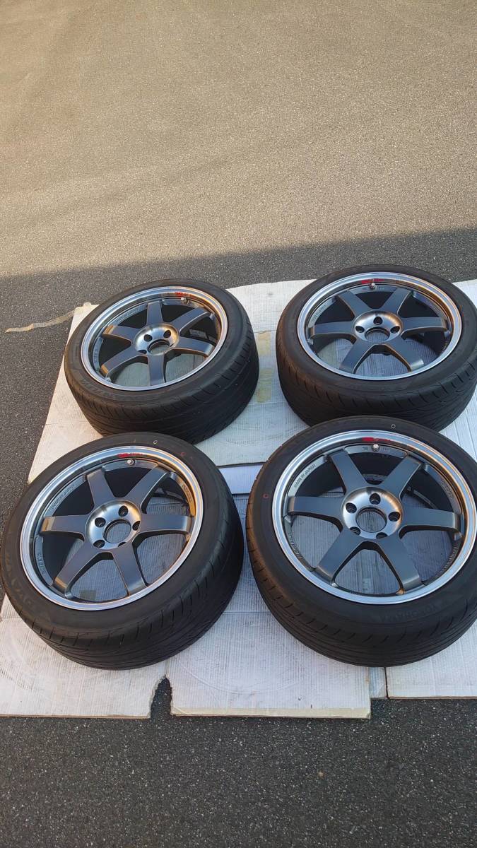 鍛造 RAYS VOLKRACING TE37 SL 18インチ 9.0J +45 5H 114.3 ヨコハマ 245/40r18 タイヤ4本セット GRヤリス WRXSTI など ボルクレーシング