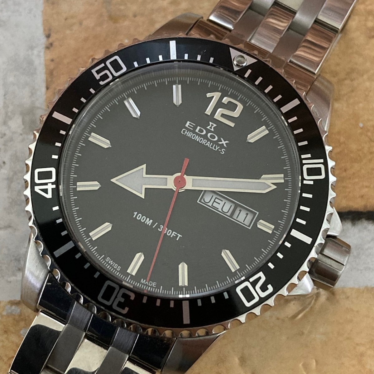 ☆美品☆動作品☆ EDOX エドックス クロノラリーS クォーツ メンズ