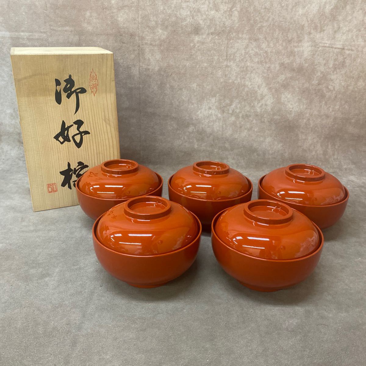 吸物椀 漆塗り お椀 木製 蓋付き おわん 漆器 和食器 天然木製 10客