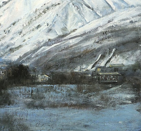 GLC】黒沢信男 「雪晴れの朝（白馬山麓）」 油彩30号 白日会委員