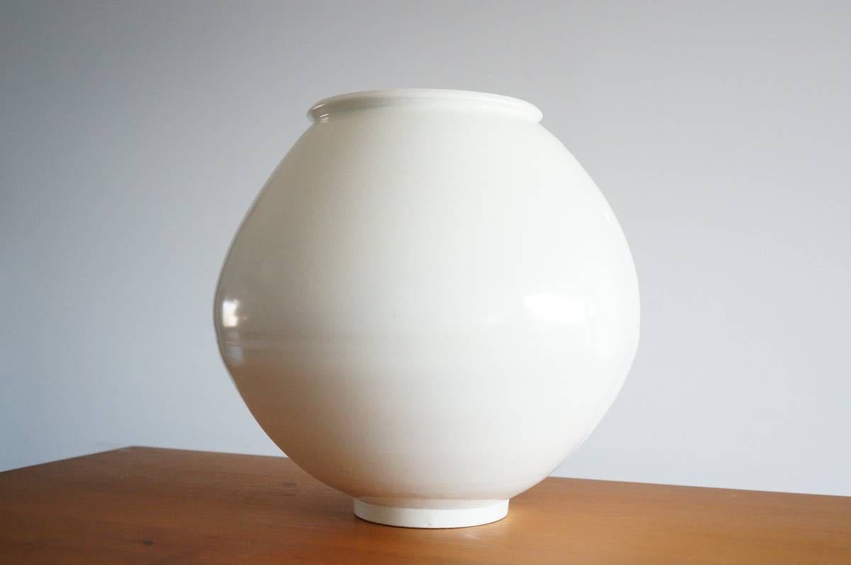 李朝白磁大壺、朝鮮陶磁器、李朝、白磁