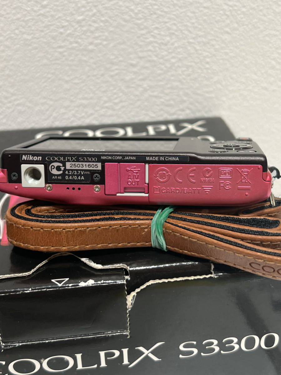 ニコン/Nikon COOLPIX S3300 ピンク デジカメ 一式 動作未確認 現状品