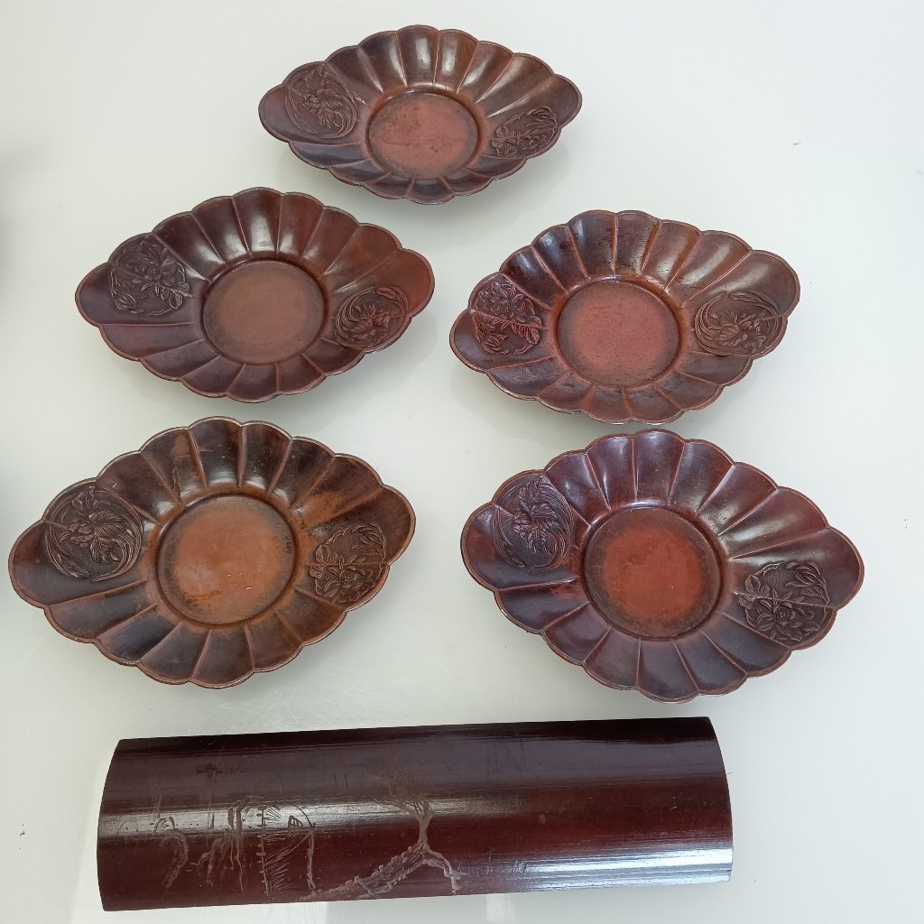 京焼茶器セット 平安竹泉 特注黒檀手作り盆付き 京焼茶器セット 平安竹