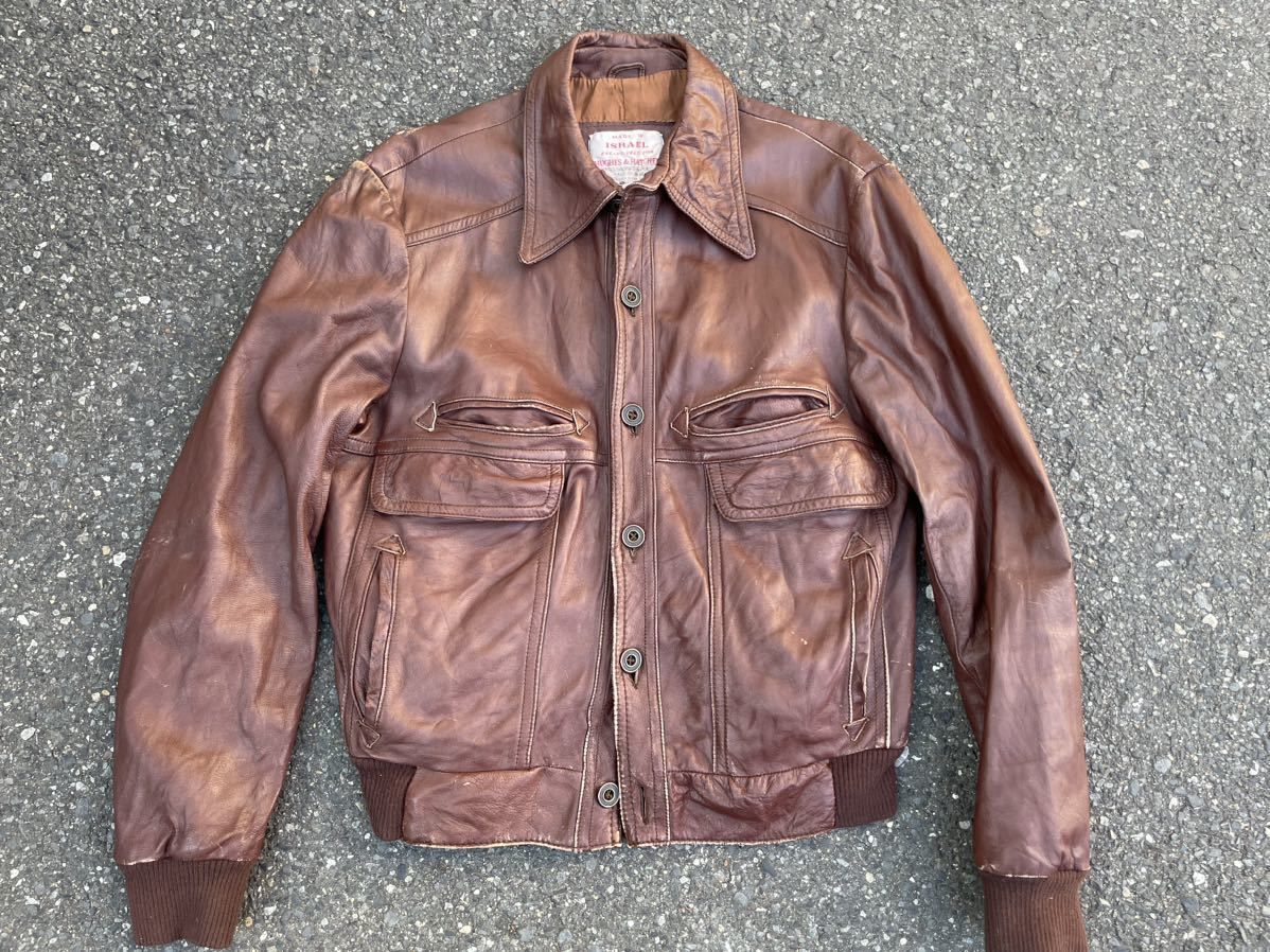 70s ビンテージ レザージャケット M 60~70s メンズL 70sビンテージ