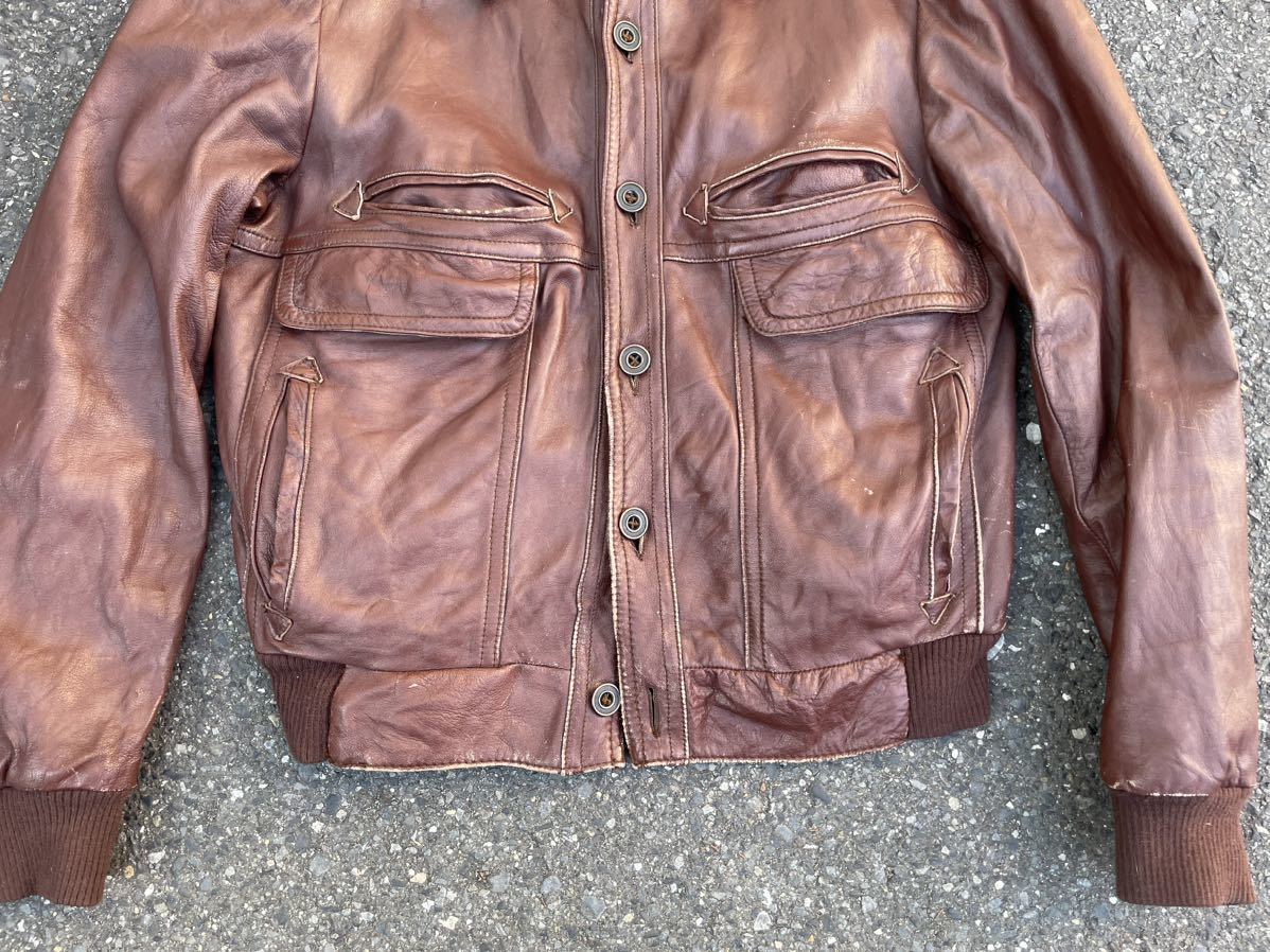 70s ビンテージ レザージャケット M 60~70s メンズL 70sビンテージ