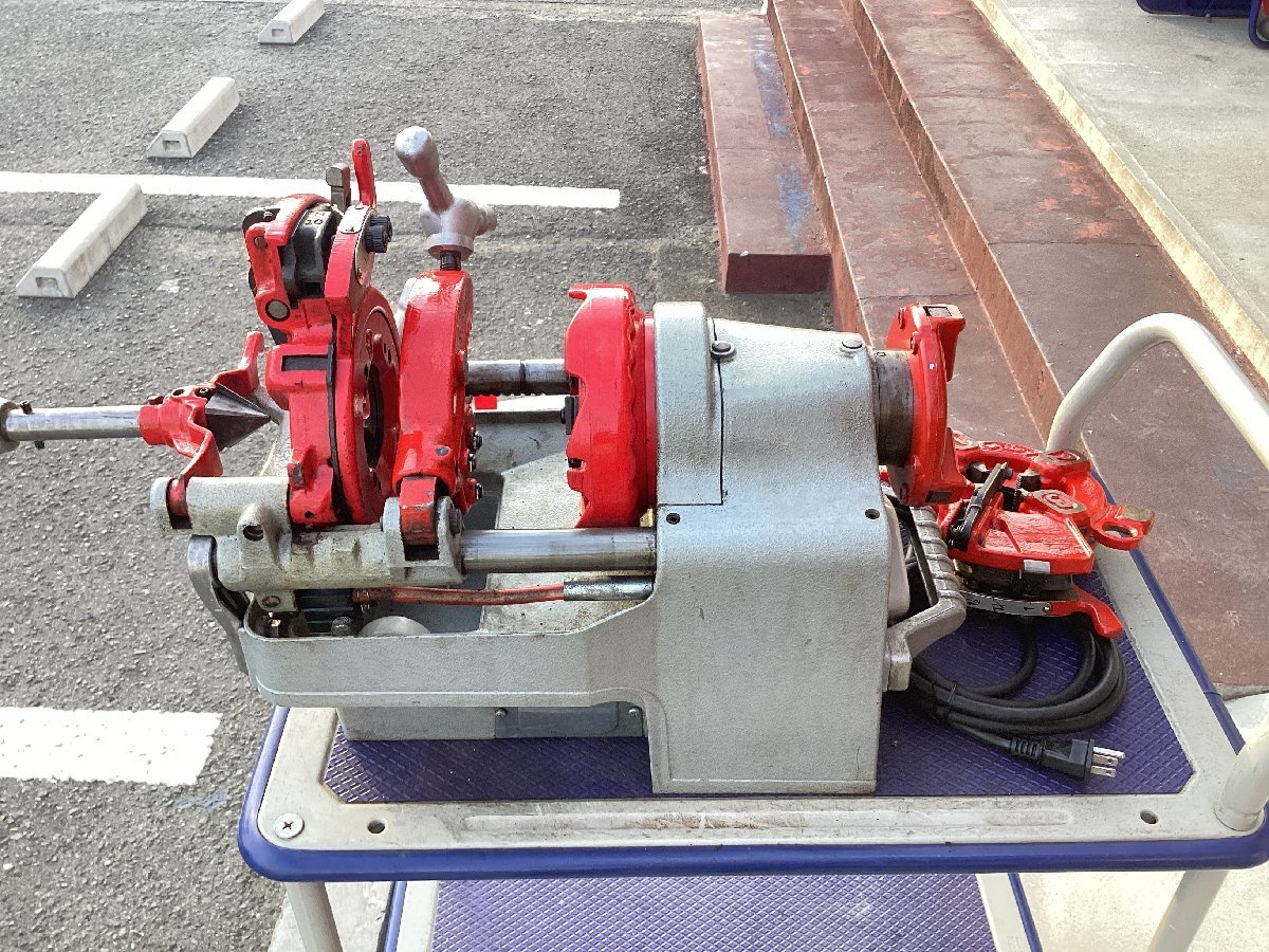 【中古品】レッキス ねじ切り機 パイプマシン REX N40AⅢ ダイヘッド2台付き (1/2-3/4)(1-11/2)/ITRAP2NKDRE0