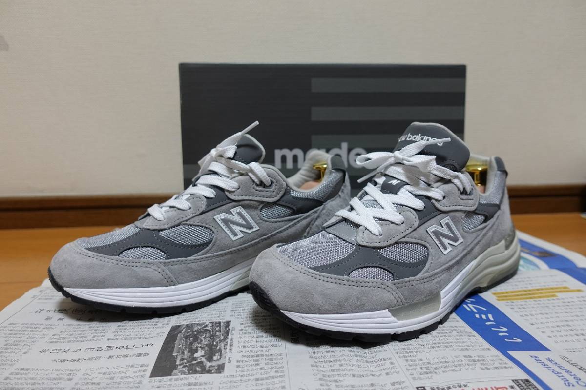 NEW BALANCE ニューバランス M992GR 25.5cm グレー 992シリーズ シュー 