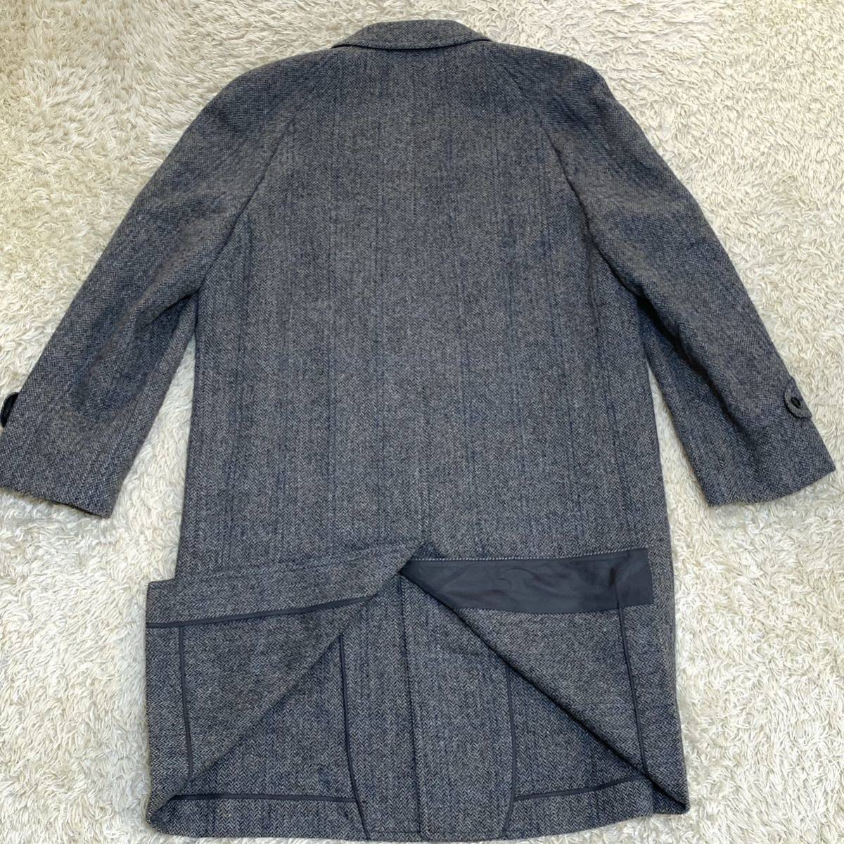 HarrisTweed チェスターコート【魅惑のヘリンボーン】L-XLサイズ相当