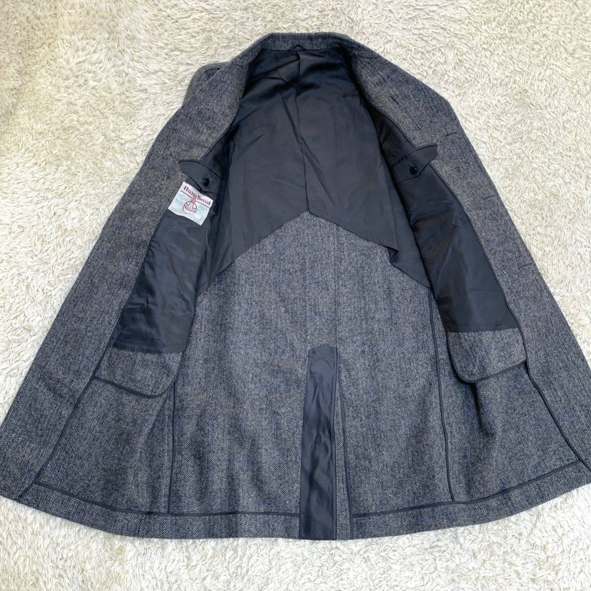 HarrisTweed チェスターコート【魅惑のヘリンボーン】L-XLサイズ相当