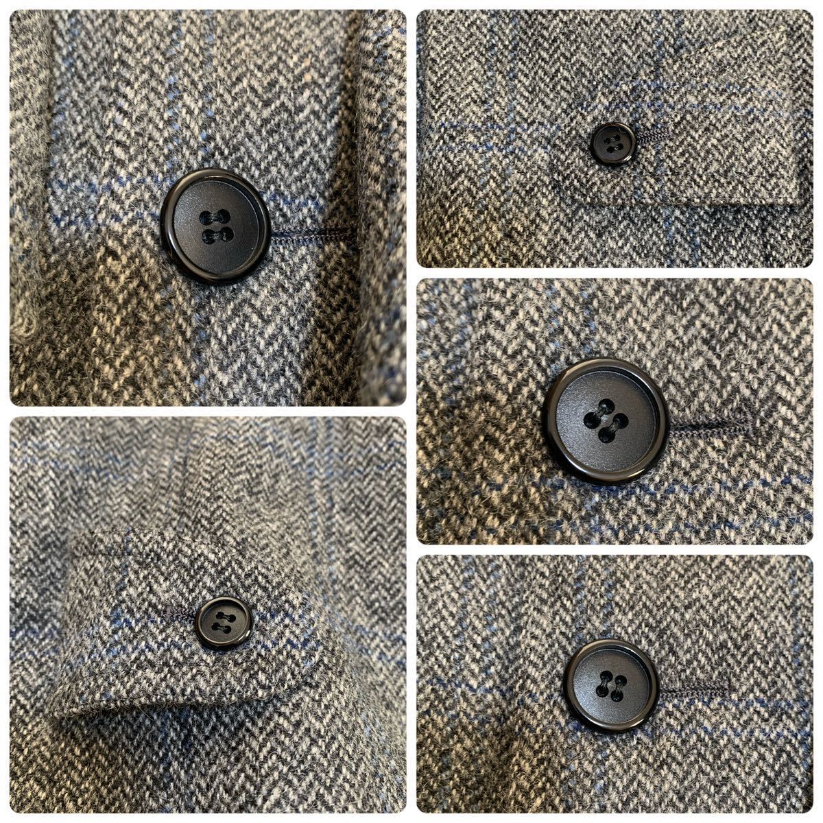 HarrisTweed チェスターコート【魅惑のヘリンボーン】L-XLサイズ相当