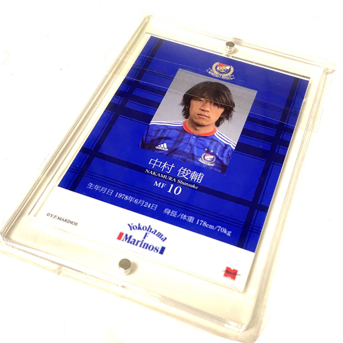 中村俊輔 直書き直筆サインカード ミント刻印 4枚限定 ジャージカード 非売品 2016 横浜Fマリノス ガラガラくじ 当選品 スタジアム限定