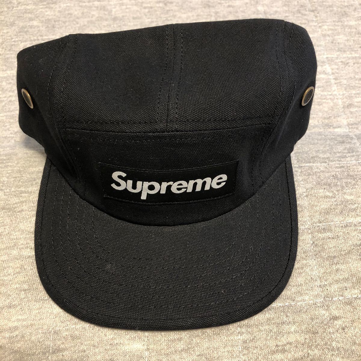 【新品未使用】Supreme Washed Canvas Cap ブラック ボックスロゴ Black キャップ 