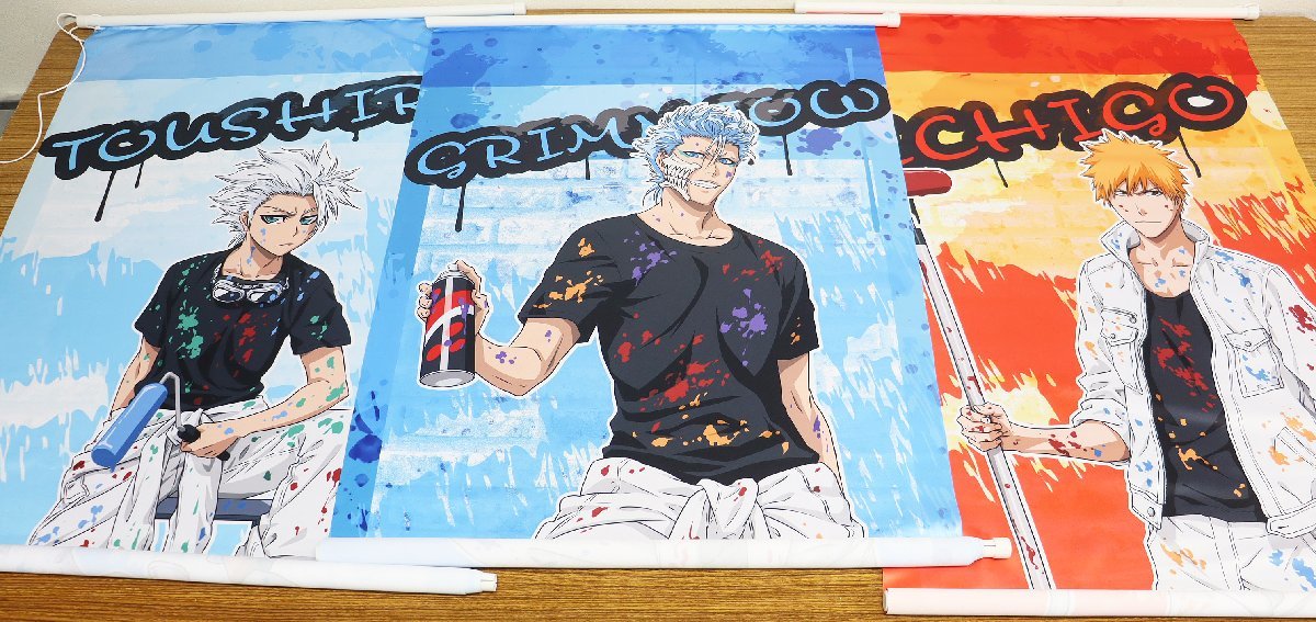 M◇中古品◇アニメグッズ タペストリー 3本セット BLEACH くじメイト A 