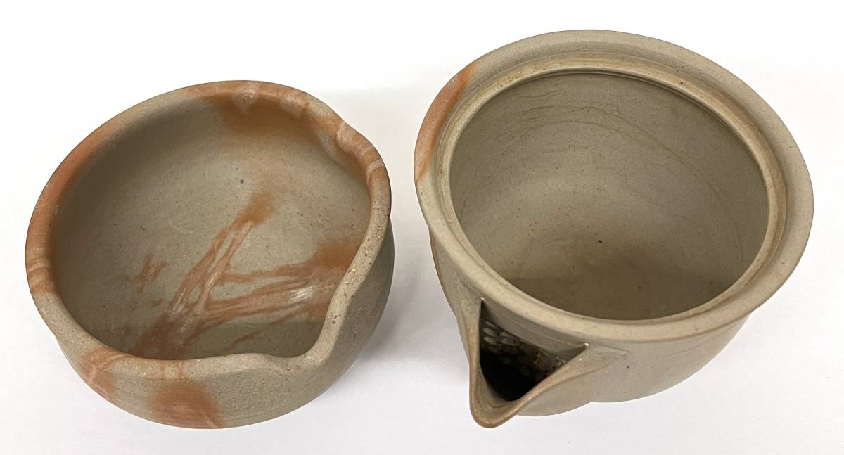 伝統工芸 工芸品 工芸美術 ＊備前焼 木村陶峰 陶峰造 火襷 煎茶器揃 
