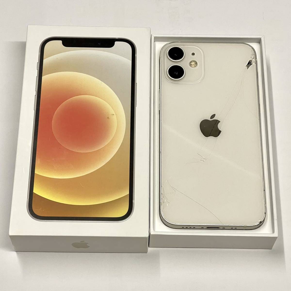 ジャンク Apple iPhone 12 mini 128GB ホワイト SIMフリー - アップル 