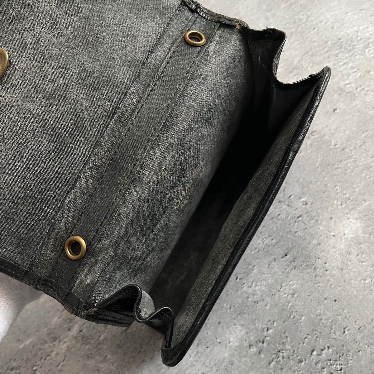 CHANEL シャネル ミニミニマトラッセ ラムスキン ココマーク ポーチ 黒 