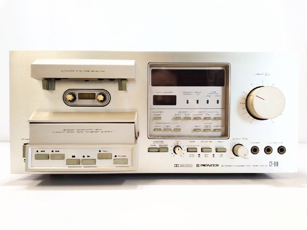 ジャンク品】PIONEER パイオニア カセットデッキ CT-910 取説付 CT-910