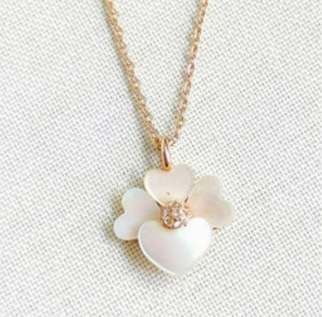 【新品】kate spade ケイトスペード ネックレス　プレシャス パンジー ローズ ゴールド ネックレス タグつき 保存ポーチ付 未使用 ラスト1