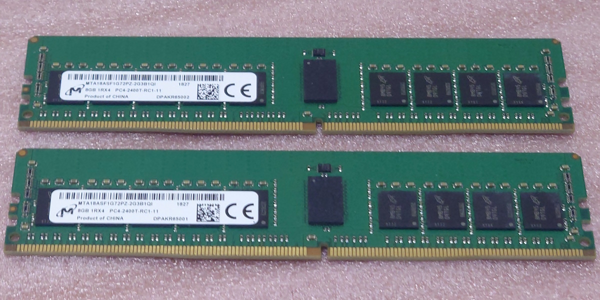 Mémoire Serveur MICRON 8GB PC4-2133P DDR4 ECC - MTA18ASF1G72PZ-2G1A2 - Occasion