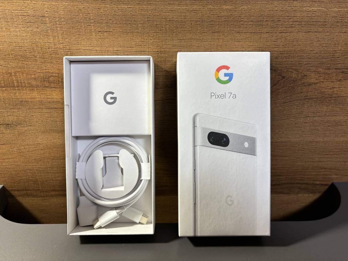 美品 保護ケース 保護フィルム付き Google Pixel 7a スノー 128GB SIM