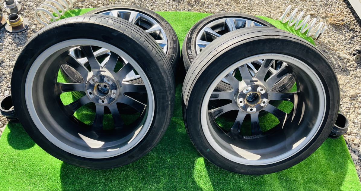 TRD TF2 19インチアルミホイール 245/40R19 4本セット ☆美品☆トヨタTRD 19インチタイヤホイールセット 4本 19×8J 245/40R19