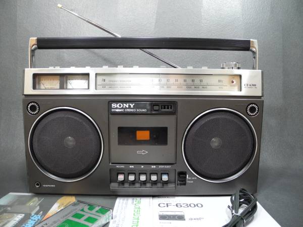 カセット部修理済み、SONY CF-6300 ラジカセ 整備済動作品 SONY CF-6300 gong55 STEREO ZILBAP(ラジカセ)｜売買され