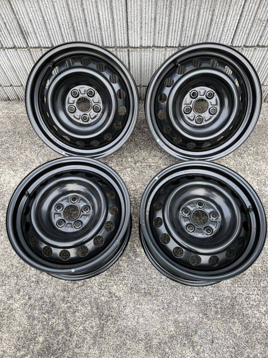 TOYOTAトヨタ カローラツーリング スチール 鉄ホイール 15×6J +40 PCD100 5穴 ハブ径54 新車外し ホイールキャップ付_1