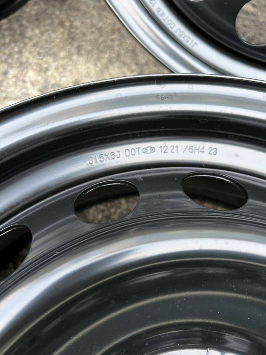 TOYOTAトヨタ カローラツーリング スチール 鉄ホイール 15×6J +40 PCD100 5穴 ハブ径54 新車外し ホイールキャップ付_2