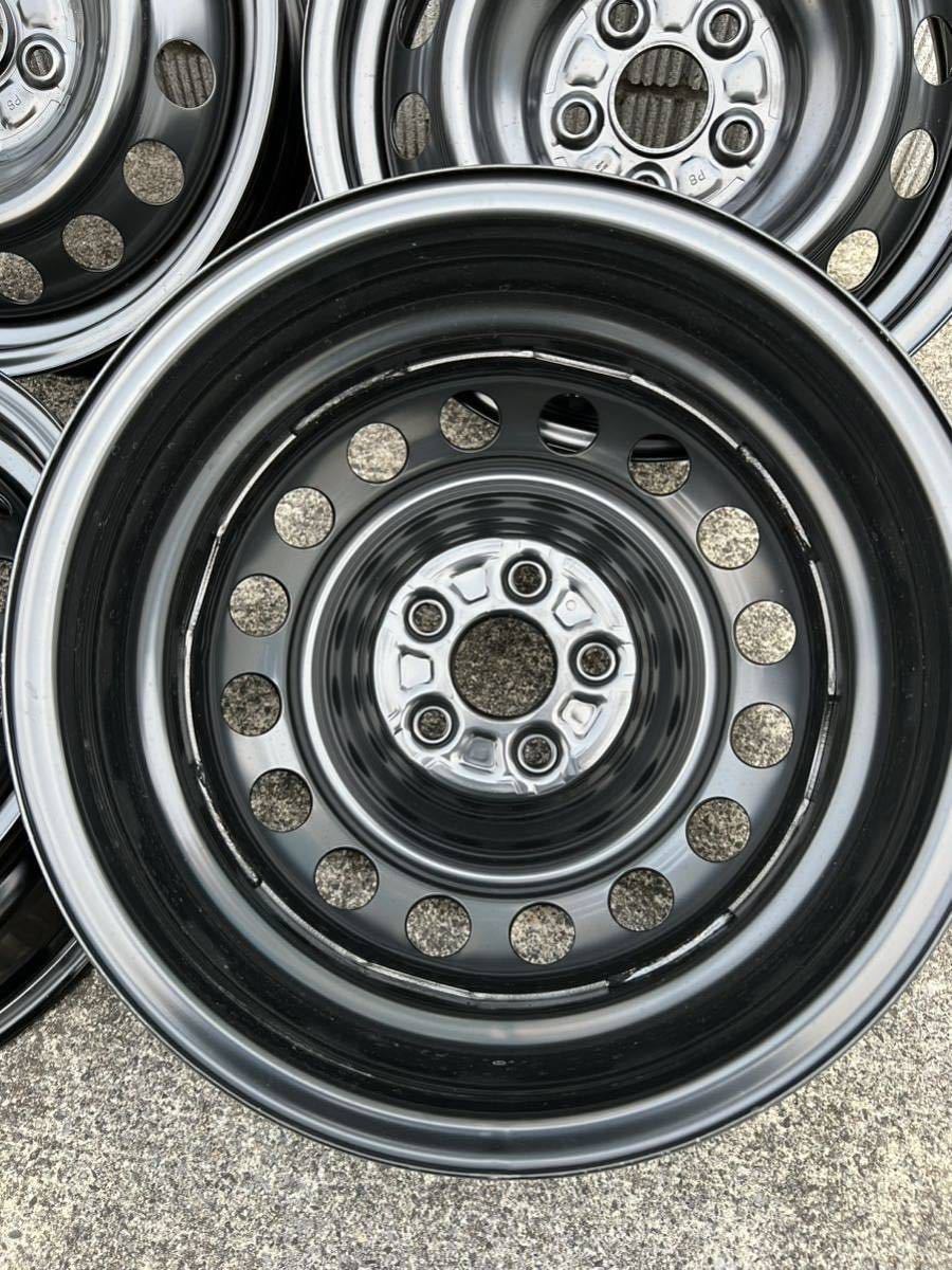 TOYOTAトヨタ カローラツーリング スチール 鉄ホイール 15×6J +40 PCD100 5穴 ハブ径54 新車外し ホイールキャップ付_4