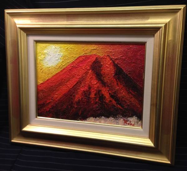 特価特価■油絵日本風景「赤富士」高級額付■新品