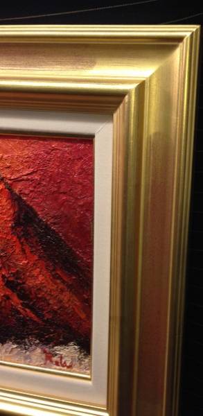 特価特価■油絵日本風景「赤富士」高級額付■新品