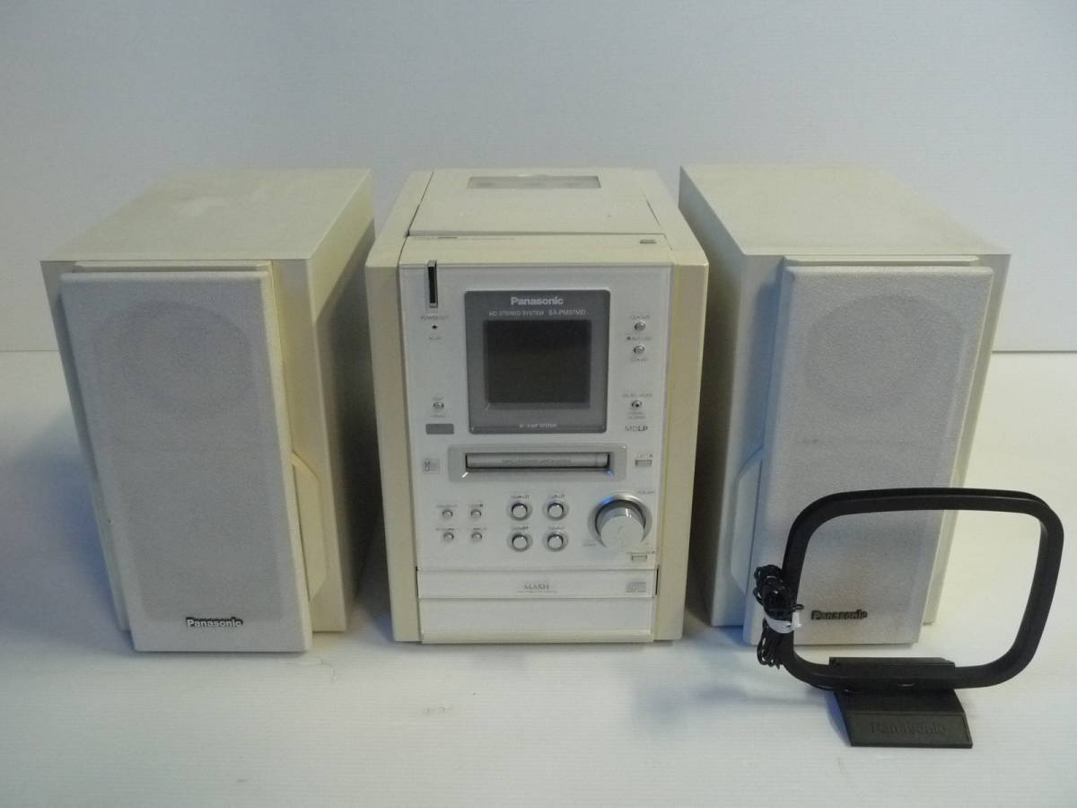 Panasonic パナソニック CD/MD/カセット ミニコンポ SA-PM37MD(MD