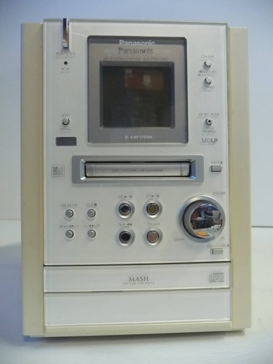 Panasonic パナソニック CD/MD/カセット ミニコンポ SA-PM37MD(MD