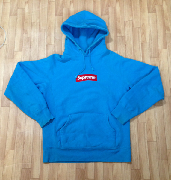 Supreme box logo Pullover ターコイズ M 青 パーカー blue(パーカ 