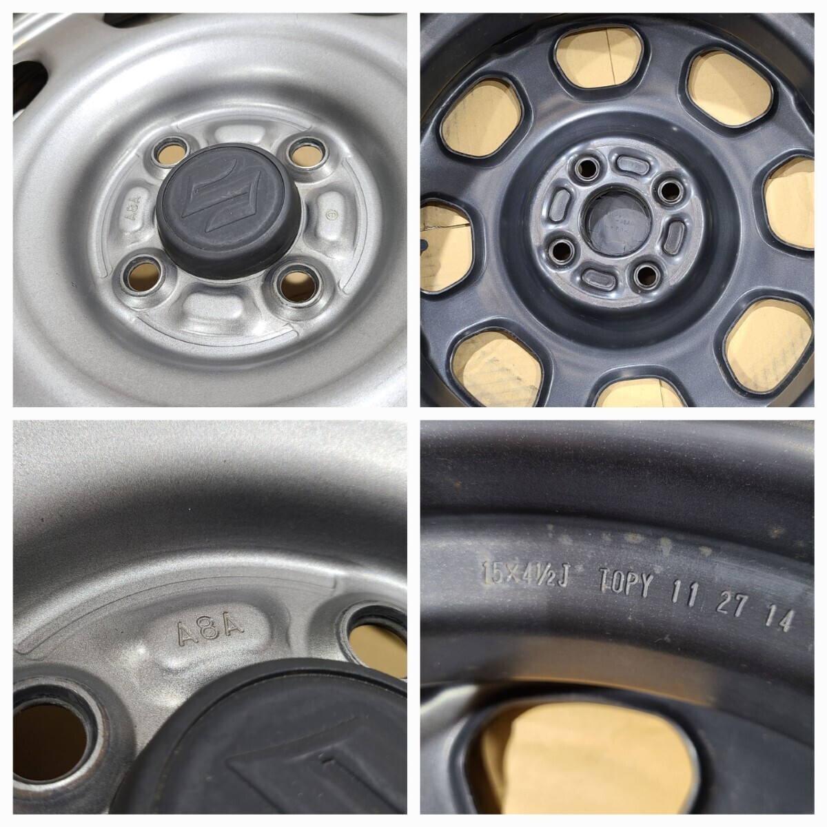 スズキ ハスラー 純正 スチール 15インチ 4.5J 4穴 PCD100 +45 ハブ径