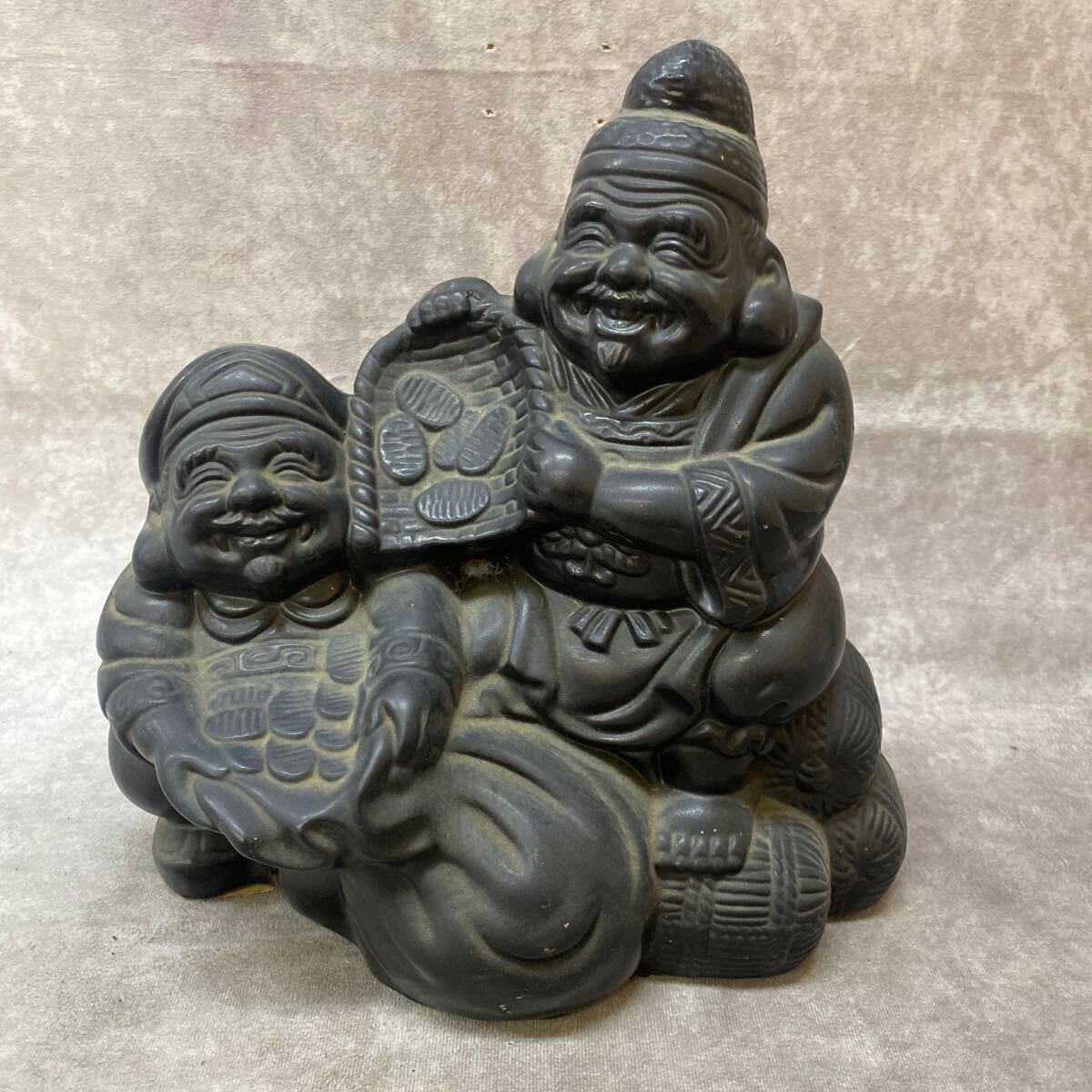 昭和レトロ　一刀彫　大黒様 置物 七福神 縁起物 商売繁盛 七福神 大黒様 恵比寿様 縁起物 商売繁盛 置物 飾り オブジェ